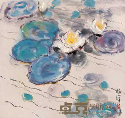 鸥洋 荷花 镜心 65.5×69.5cm